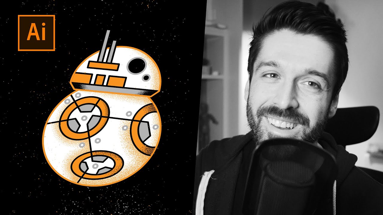Illustrator Tutorial: Noise Texture Illustration of BB8 Design Process ...