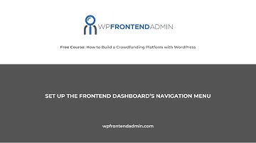 16- Set up the Frontend Dashboard