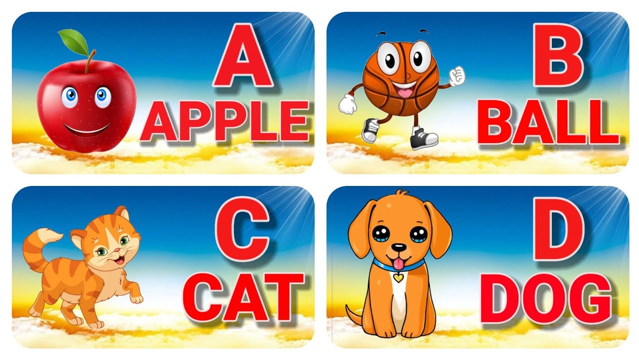 A for Apple | B For Ball | C For Cat | D For Dog | ABC phonics - YouTube
