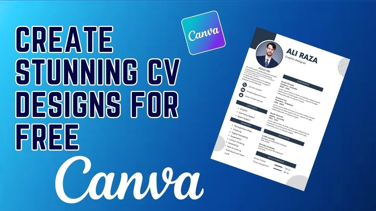Cv Tutorialg Program Create Stunning CV Designs for Free in Canva | Urdu/Hindi Tutorial ...