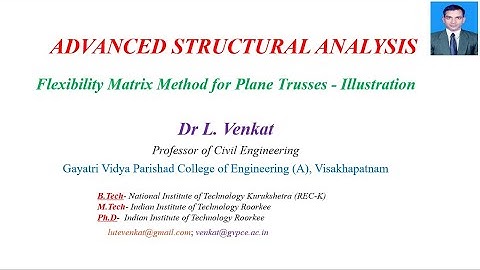 Flexibility matrix method for plane truss Illustration
