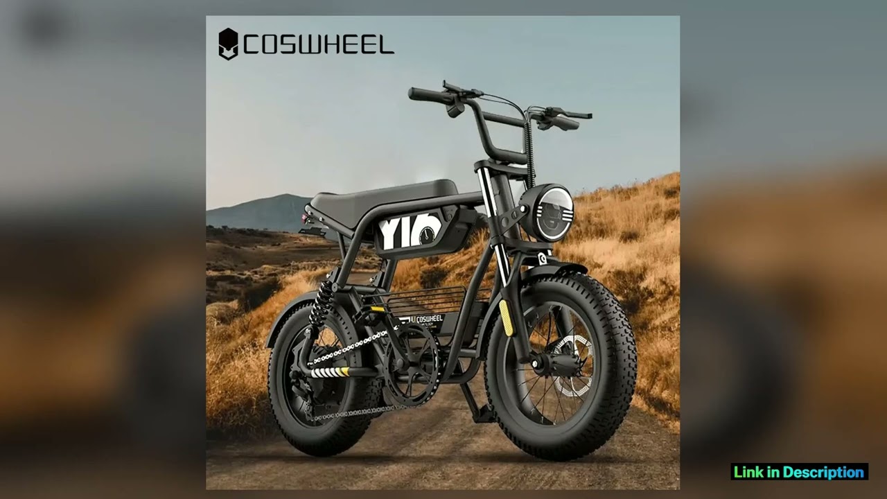 COSWHEEL Electric Bike Y16 1000W Moped Style Ebike 48V 15Ah Max Range 52 Miles Commuting Electric