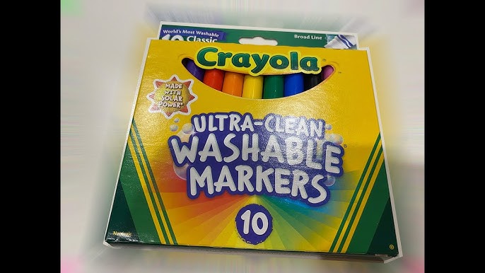 Crayola Ultra-Clean Markers, Washable, Broad Line, Classic Colors - 10 markers