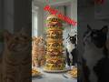 Funny Cat Makes Giant Burger in 3D | Cute Cat Animation #shorts