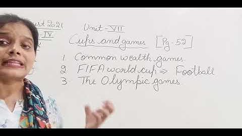 Class IV General Knowledge 10 08 2021 by Ms Anchal Singh, Cups and games