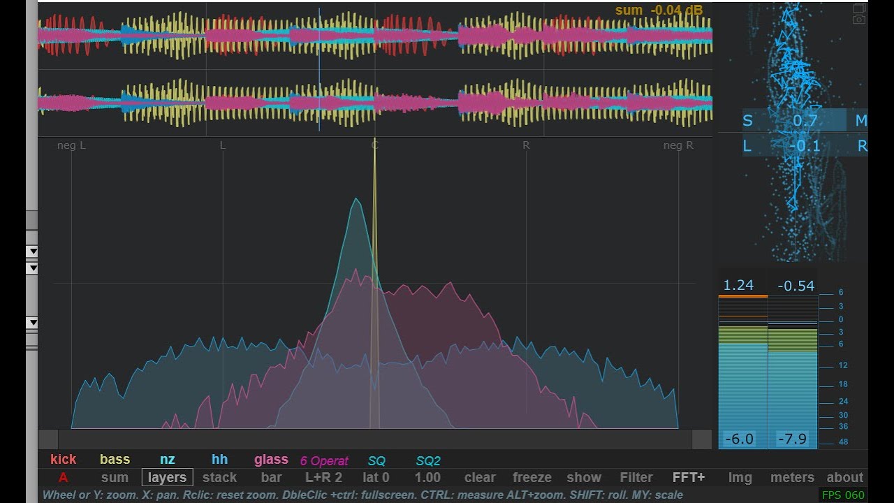 PsyScope 1.4.10  - Stereo Analyser view