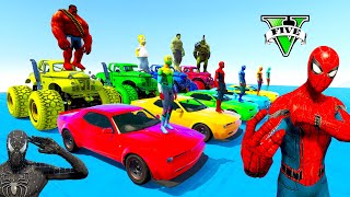 GTA V Mega Ramp On Super Cars, Bikes, Jets and Boats with Trevor and Friends Stunt Map Challenge #20