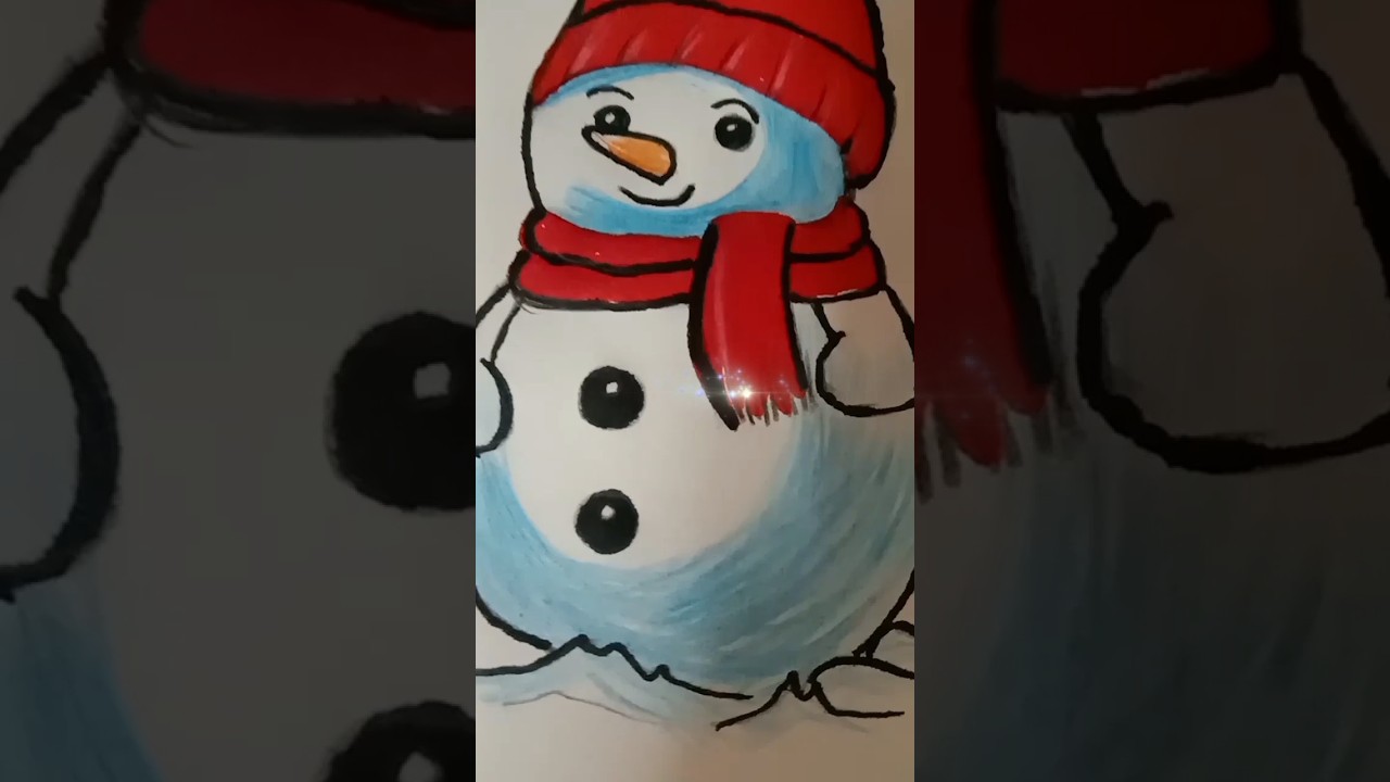Easy Snowman Drawing ⛄🎄 | Christmas Art | Carol of the Bells 