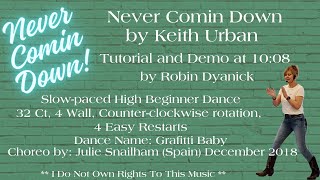 Never Coming Down by Keith Urban - "Graffiti Baby Line Dance Tutorial and Demo at 10:08