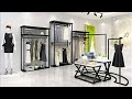 Custom black boutique clothing store display stand decoration metal rack for clothes garment shop