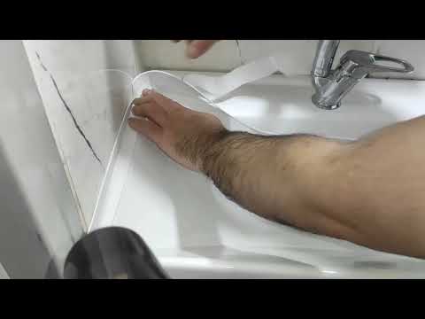 Kirli Görünen Lavabo Artık Temiz Su Sızdırmaz Lavabo Banyo Mutfak Kenar Bandı Kullanımıyla