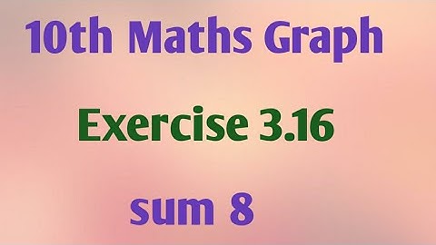 10th Maths Graph - Exercise : 3.16 sum : 8 @JRMaths517