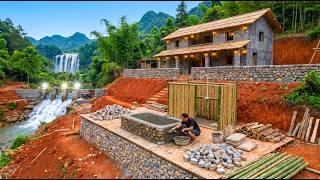 Timelapse - Building an Outdoor Bathroom for a Dream Villa with Primitive Tools and Materials