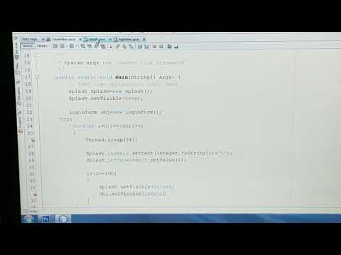 Splash baar and login form in java netbeens for bignars...