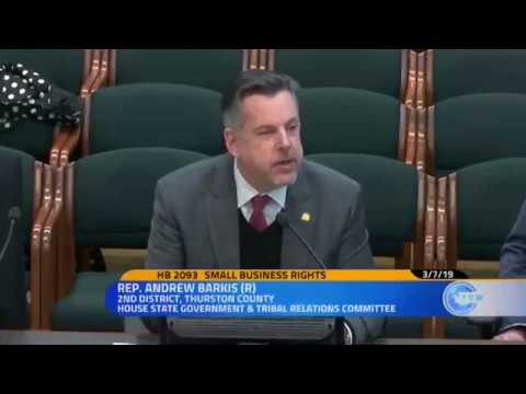 state representatives florida Rep. Andrew Barkis provides testimony on his small business bill of rights