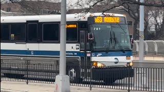 2013 MCI D4500CT X63 2260 heading eastbound underneath the LIRR on Queens Blvd