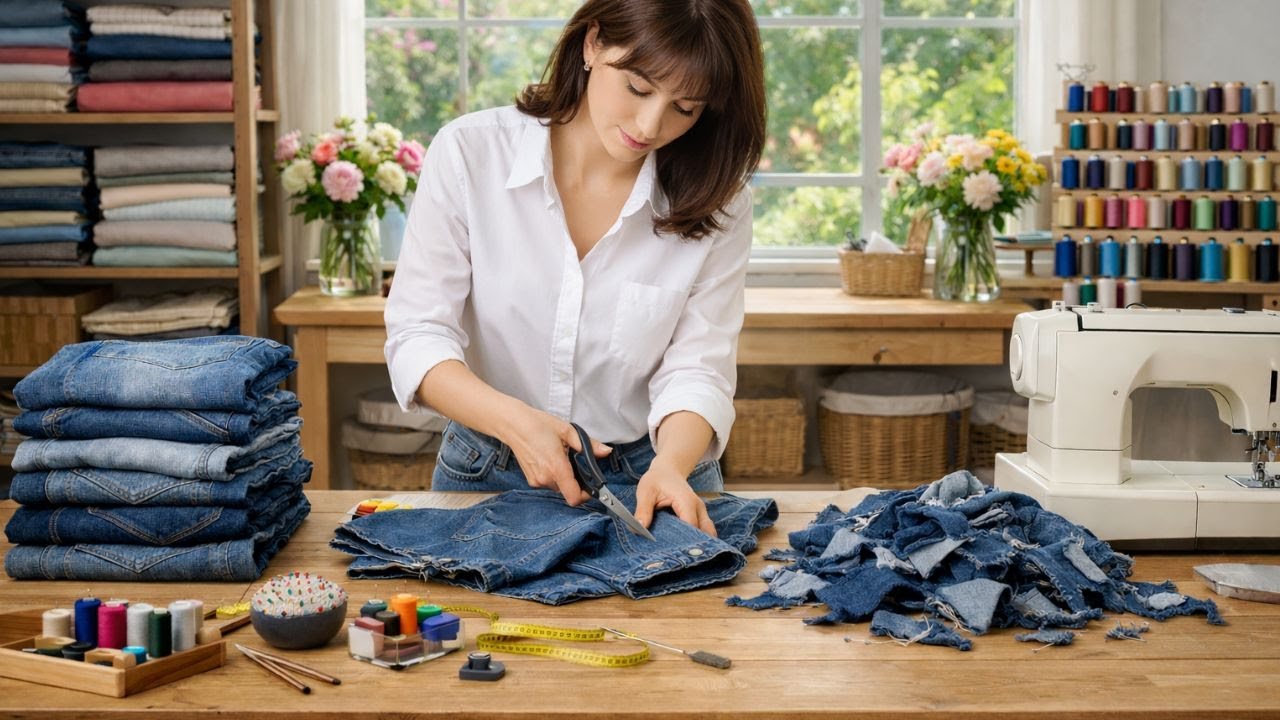 Easy Upcycle Project - Don't Throw Them Out! Upcycle Old Jeans Into Useful Items