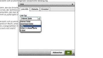 InternetBaukasten: Link auf eine externe Url