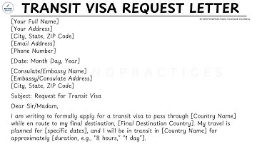 [LETTER TEMPLATE] How To Write A Transit Visa Request Letter Steps Guide | Writing Practices