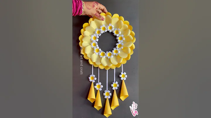 Beautiful paper flower wall hanging craft ideas 💡 #diy #shorts #youtubeshortsindia