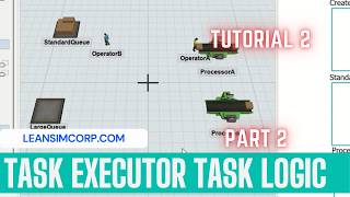 Operator Logic | Task Sequence | Flexsim Tutorials | Task Executor Process flow | Part transfer - 02 Net Worth