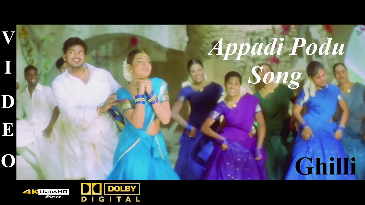 Appadi Podu   Ghilli Tamil Movie Video Song 4K Ultra HD Blu Ray  Dolby Digital Sorround 51 DTS