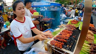 Amazing Cambodian Street Food - Yummy Grilled Pork, Beef, Sausage & More