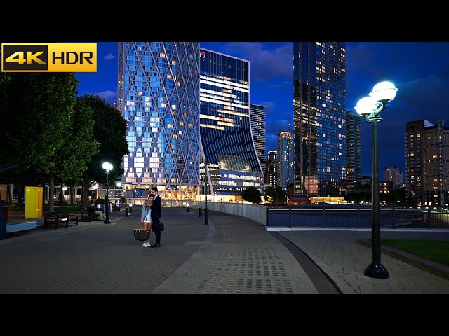Mini-Manhattan of London | Canary Wharf - Sunset and Night Walk [4K HDR] class=
