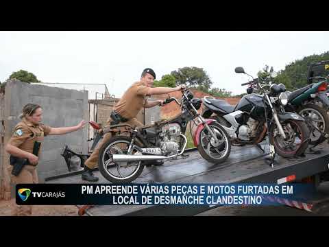 PM apreende motos e várias peças em local de desmanche clandestino