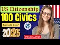 2025 Random 100 Civics Questions and Answers: U S Citizenship Interview 2025 | uscis Easy Answer USA