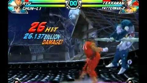 TvC UAS Ryu/Chun-Li level 3 to crossover air raid setup (46.541 billion damage)