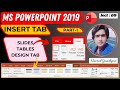 How to Use Slides, Table & Table Design Tab in Insert Tab of MS PowerPoint | Urdu/Hindi Tutorial