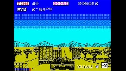 Out Run (2021 Edition) Walkthrough (Hardest level / All Traffics Enabled), ZX Spectrum