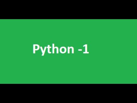 Python 1 - YouTube