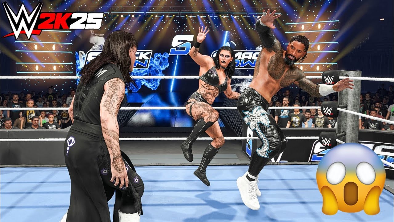 WWE 2K25 — Джей Усо и Риа Рипли уничтожают Доминика Мистерио, Лив Морган и Финна Балора | Геймплей