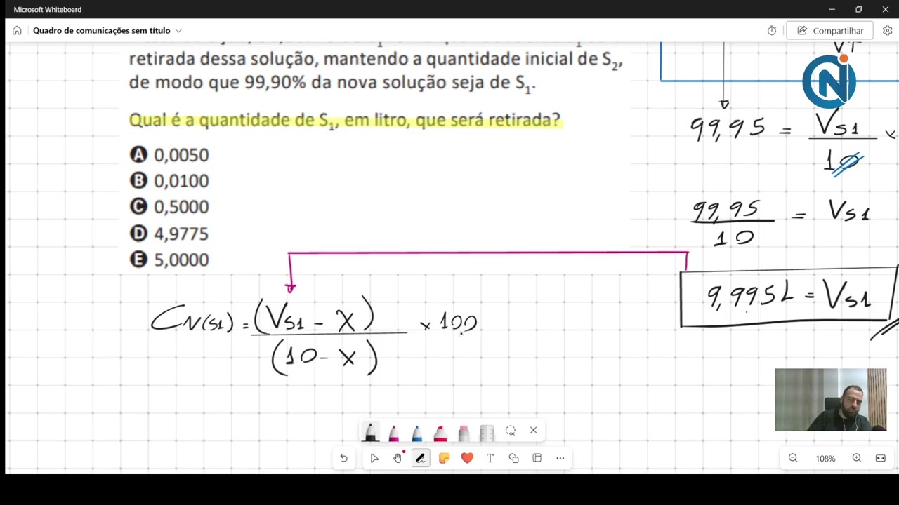 ENEM 2025 - 137 - Amarela - PORCENTAGEM - CONCENTRAÇÃO