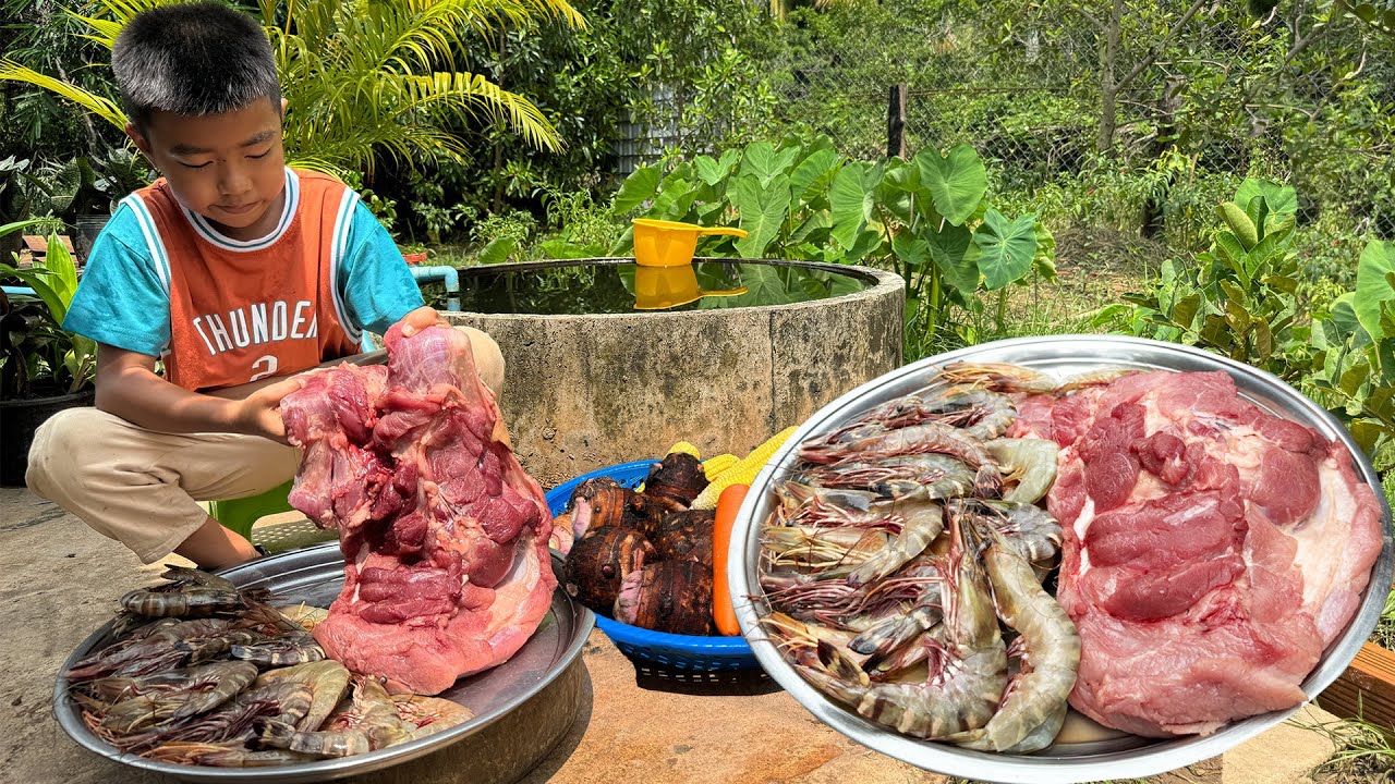 Tiger shrimp, pork belly : I cook crispy wonton - Chef Seyhak