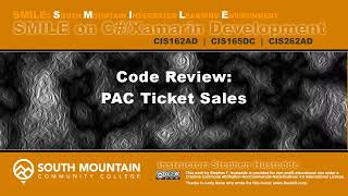 C#/Xamarin Cohort 02X1 - PAC Ticket Sales Code Review