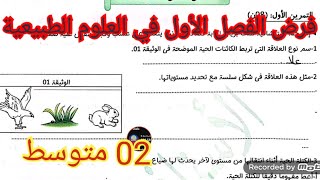 فرض الفصل الأول في العلوم الطبيعية السنة الثانية متوسط 2025