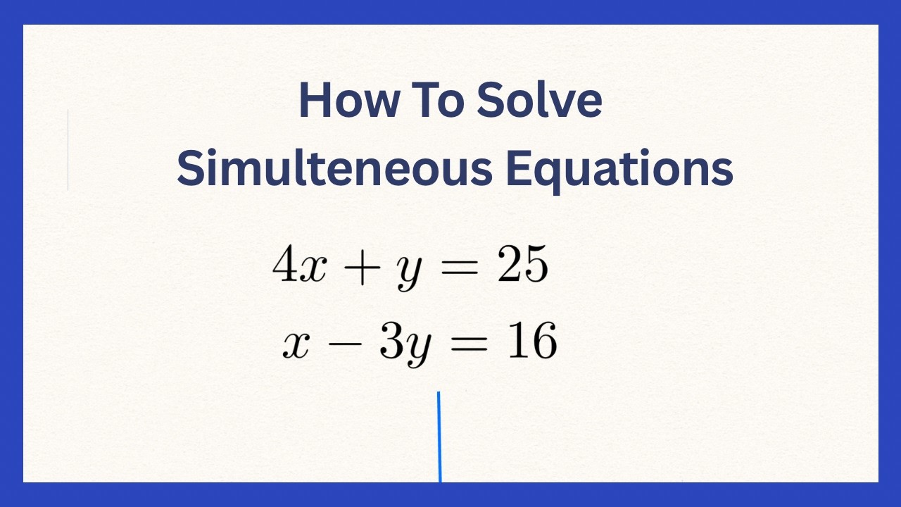 Easiest Method To Solve Simulteneous Equations.