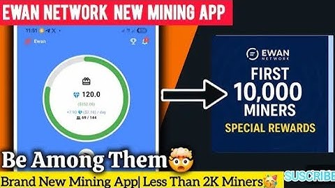 First 10,000 miners special reward:Start mining EWAN NETWORK now