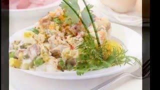Варианты сервировки салата Оливье Варианты сервировки салата Оливье