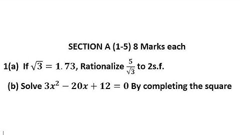 NECO 2022  Question 1