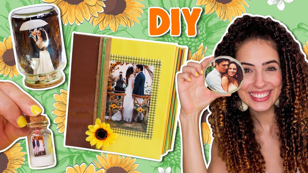 DIYs com FOTOS: ÁLBUM SCRAPBOOK, POTE QUE BRILHA E + | Paula Stephânia