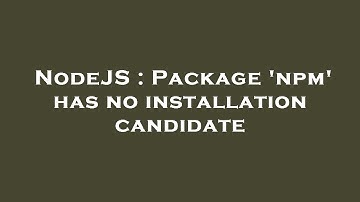 NodeJS : Package 