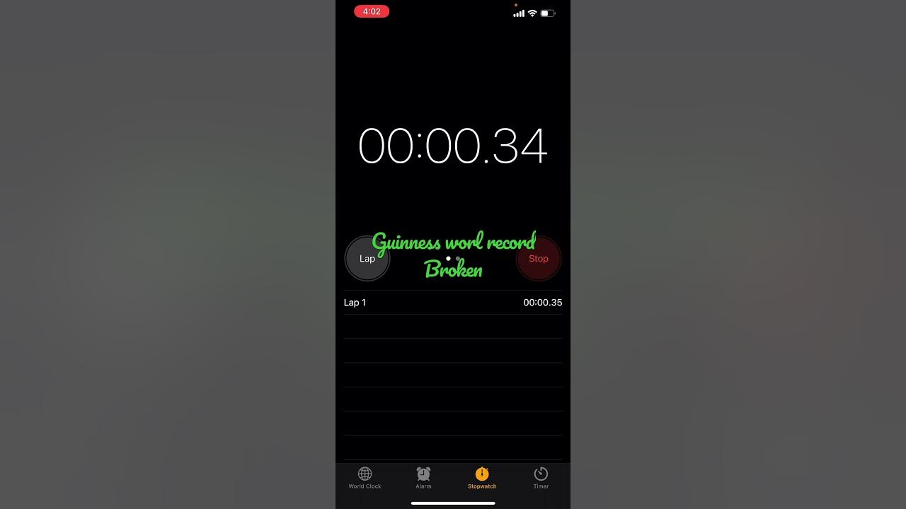 Guinness World Record Fastest time to start and stop stopwatch world record broken 