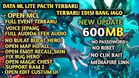 Data ML Lite Update terbaru 600Mb Full No Password | ML Lite | Cara Atasi Lag ML