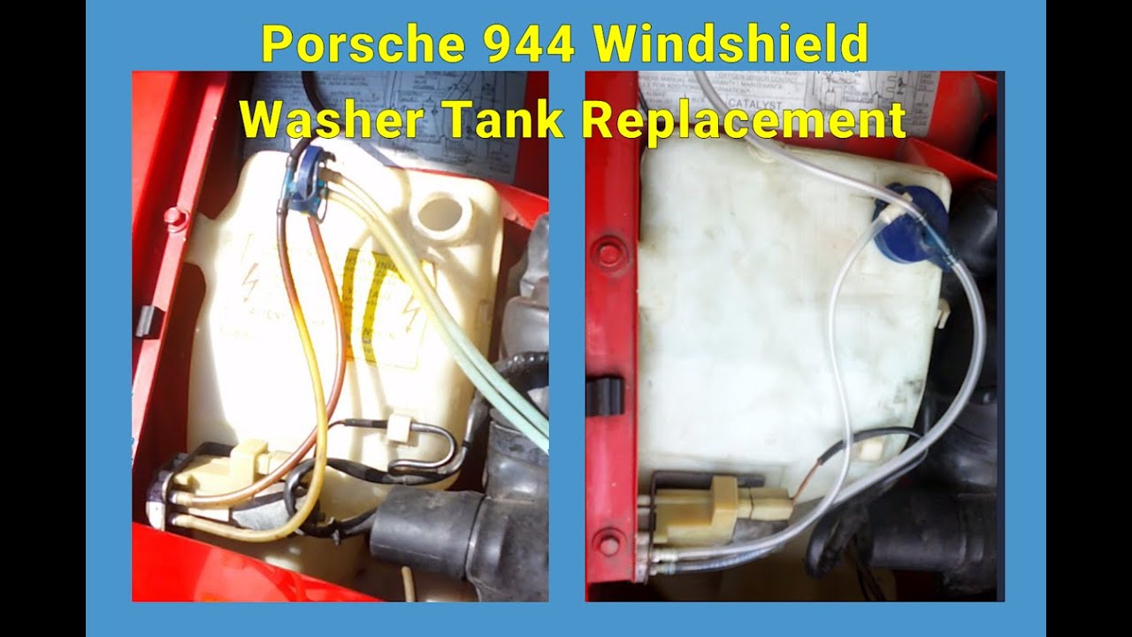 Porsche 944 windshield washer reservoir tank installation and
