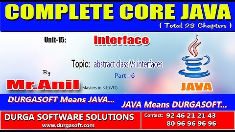 Core Java - Interface -  abstract class Vs interfaces Part-6