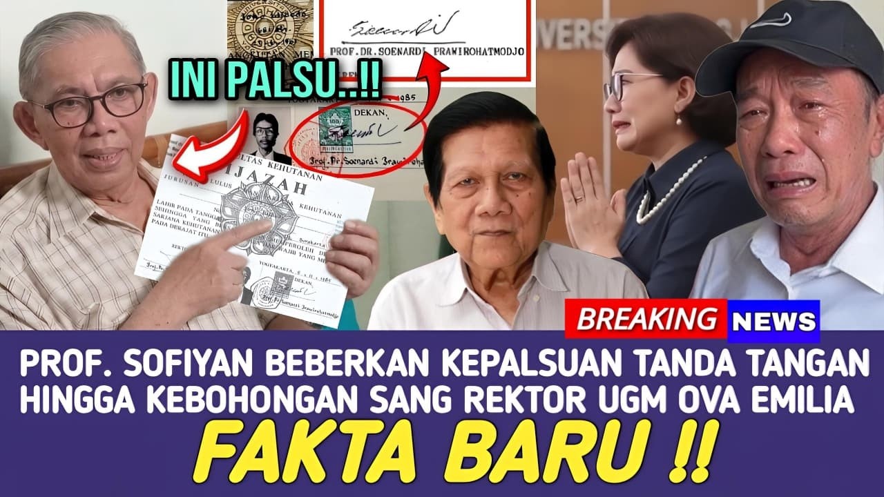 MENGEJUTKAN !! PROF. SOFIAN EFFENDI BEBERKAN KEPALSUAN TANDA TANGAN PROF. SOENARDI DI IJAZAH JOKOWI